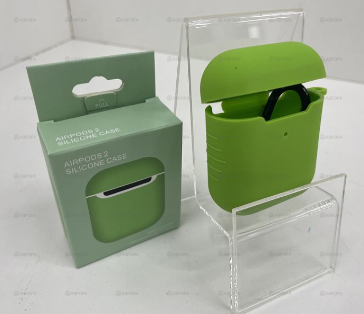 .Чехол для наушников HANG Защитный чехол силиконовый 90006 c клипсой AirPods 2 (зеленый (Spearmint))