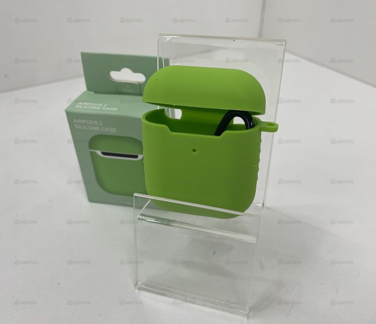 .Чехол для наушников HANG Защитный чехол силиконовый 90006 c клипсой AirPods 2 (зеленый (Spearmint))